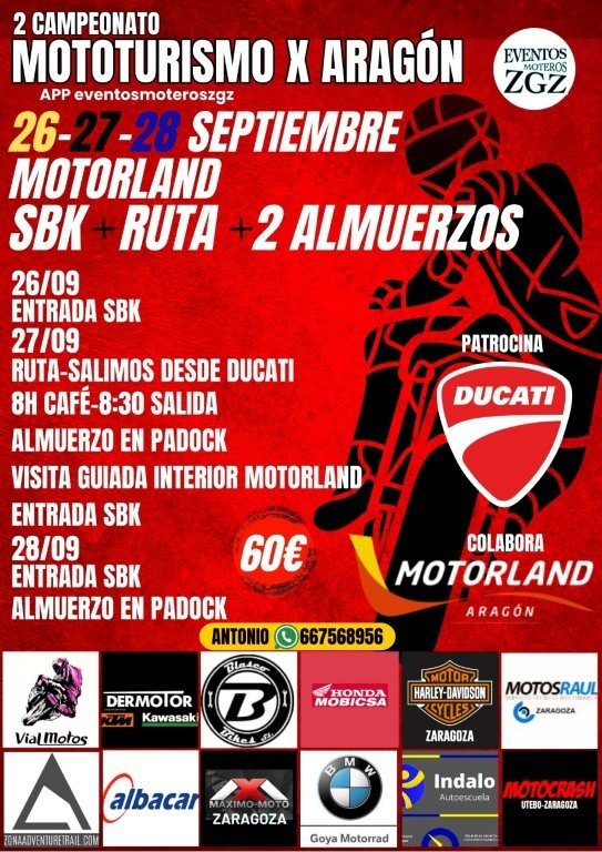 WORLD SBK EN MOTORLAND RUTA ALMUERZO Y CARRERAS 